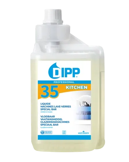 DIPP N°35 - LIQUIDE LAVE-VERRES ET TASSES SPECIAL BAR 1L DOSY (1,14KG)